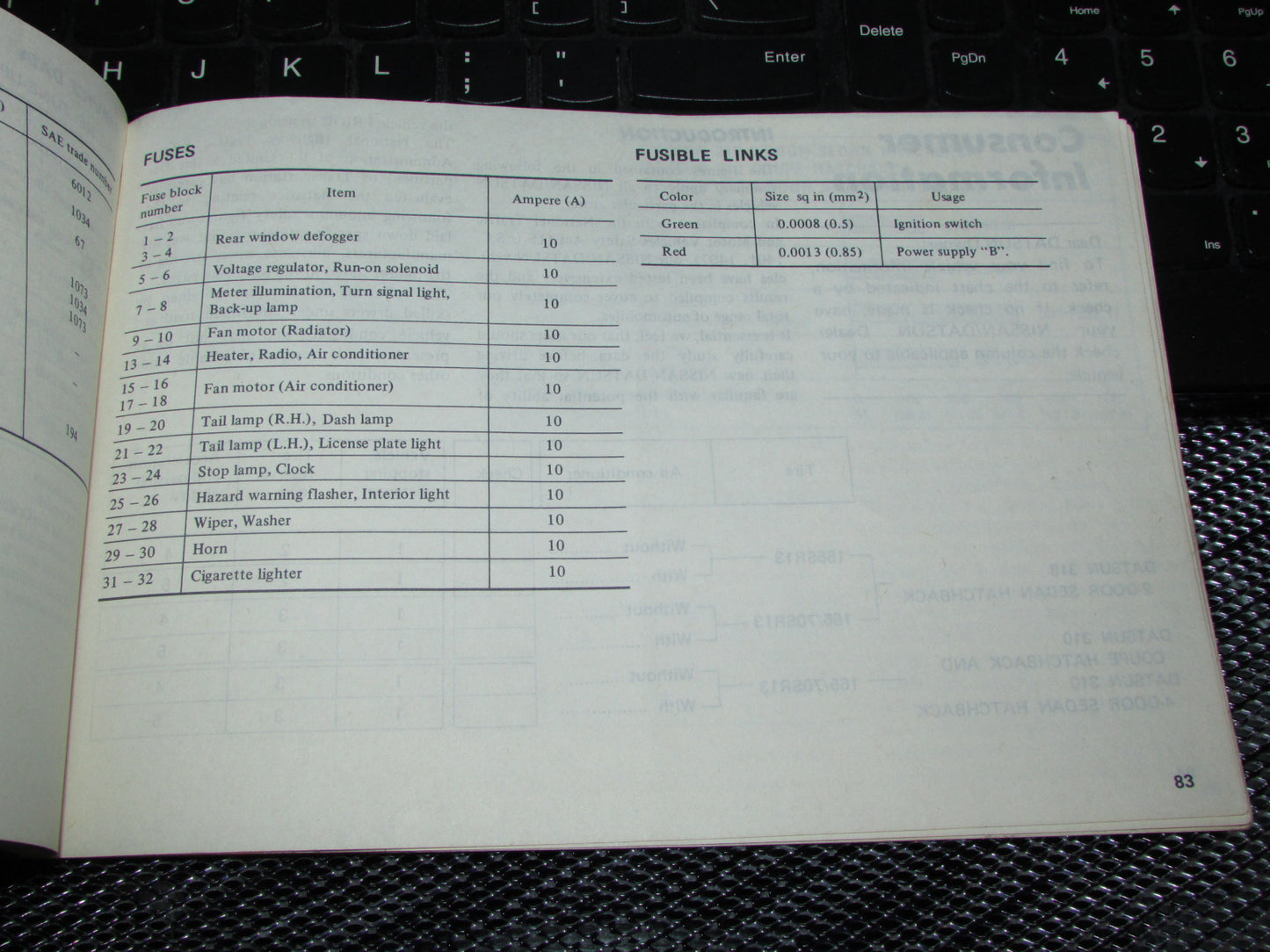 Datsun 310 (1980) Owners Manual