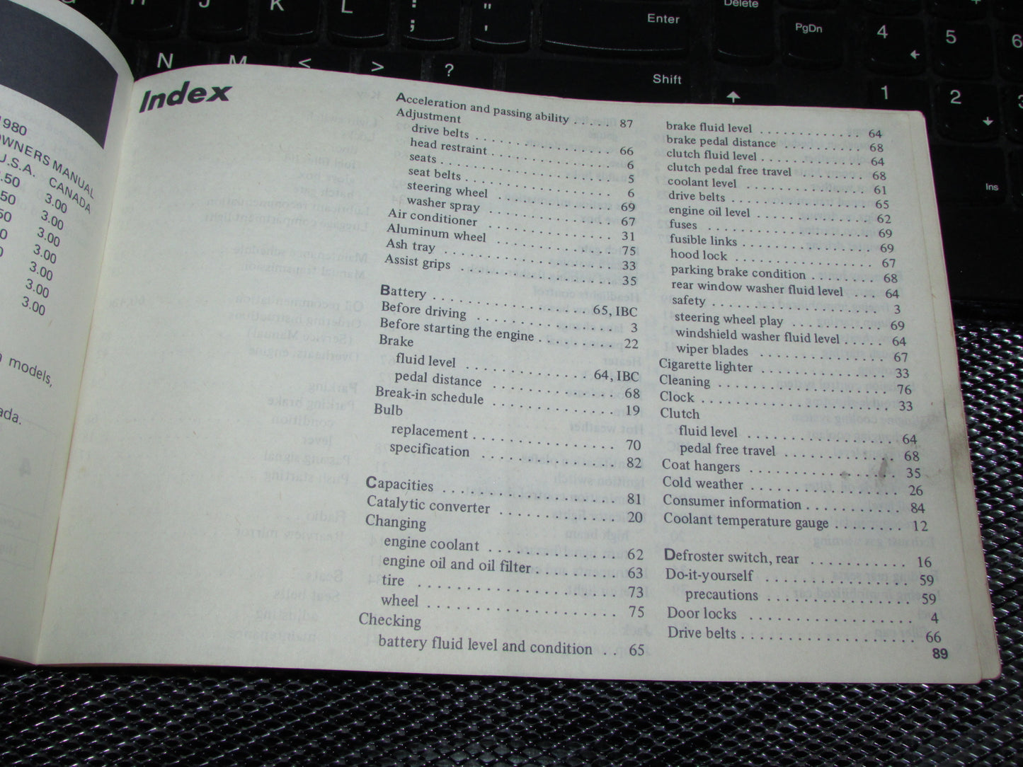 Datsun 310 (1980) Owners Manual