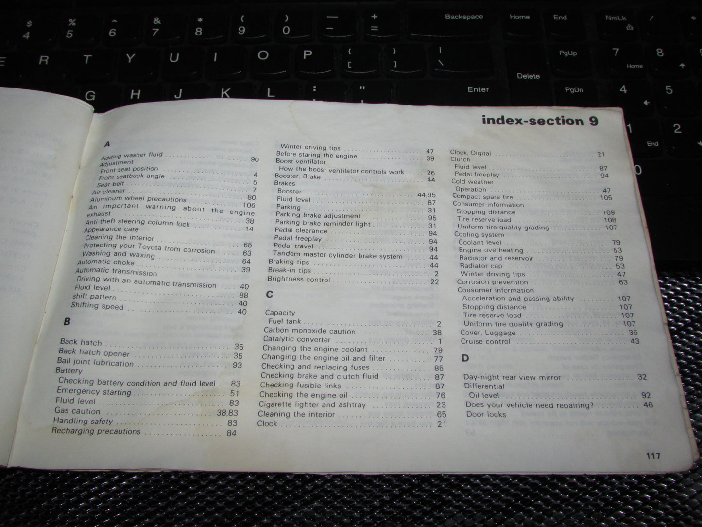 Toyota Celica (1982) Owners Manual