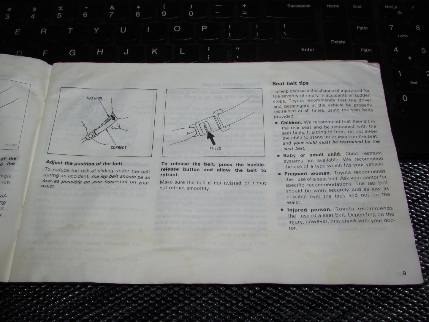 Toyota Celica (1982) Owners Manual