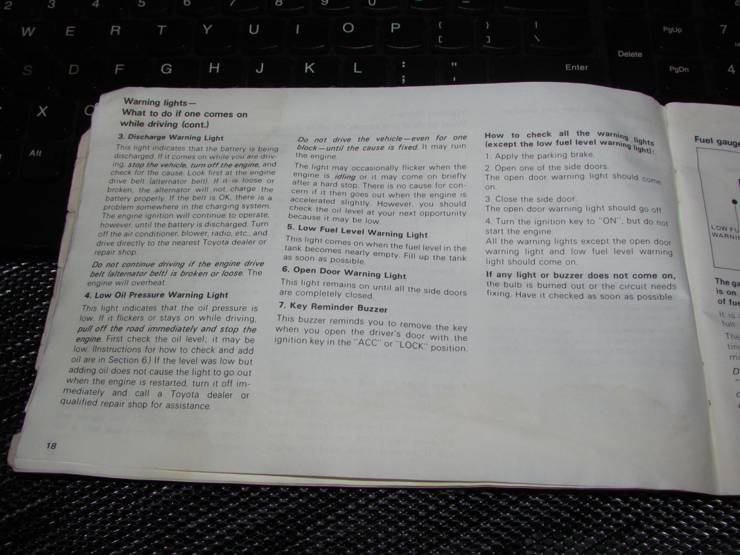 Toyota Celica (1982) Owners Manual