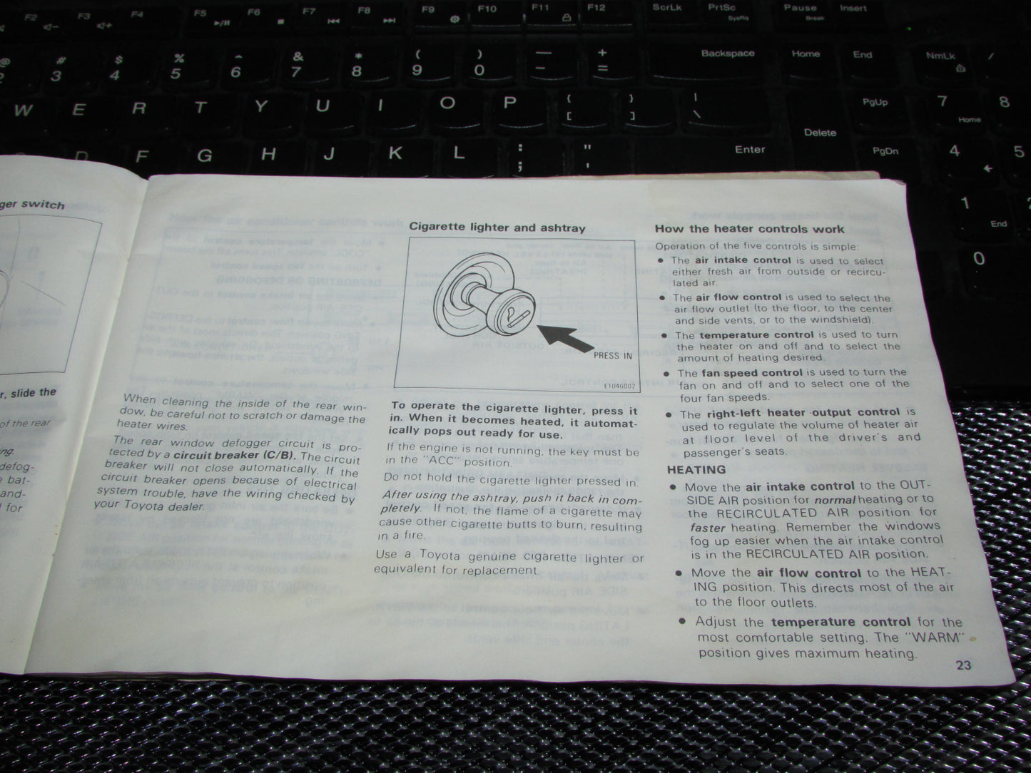 Toyota Celica (1982) Owners Manual