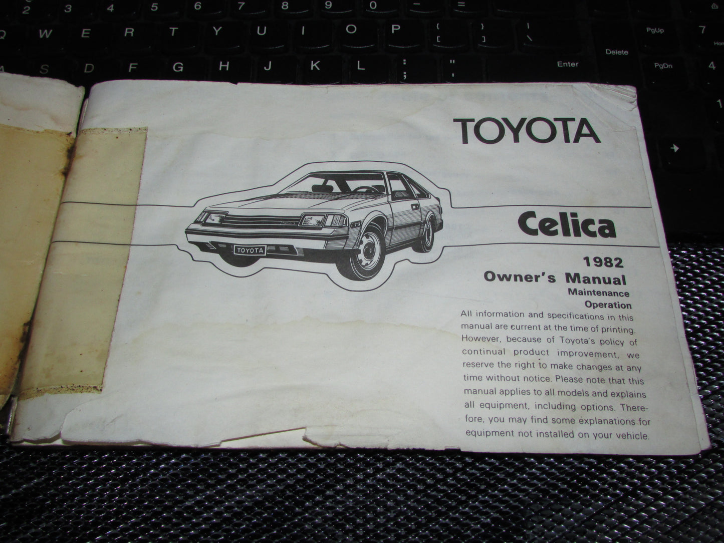 Toyota Celica (1982) Owners Manual