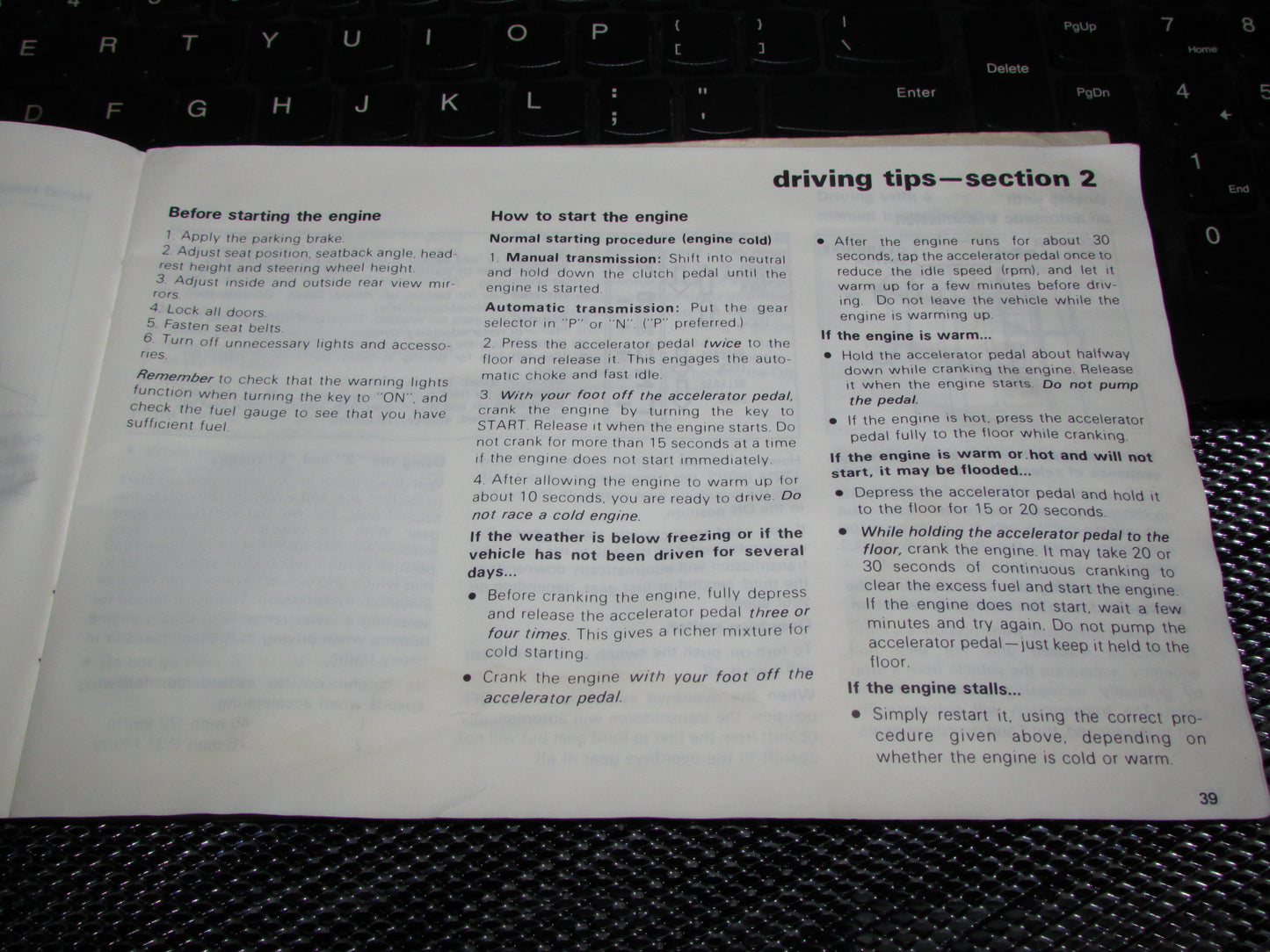 Toyota Celica (1982) Owners Manual