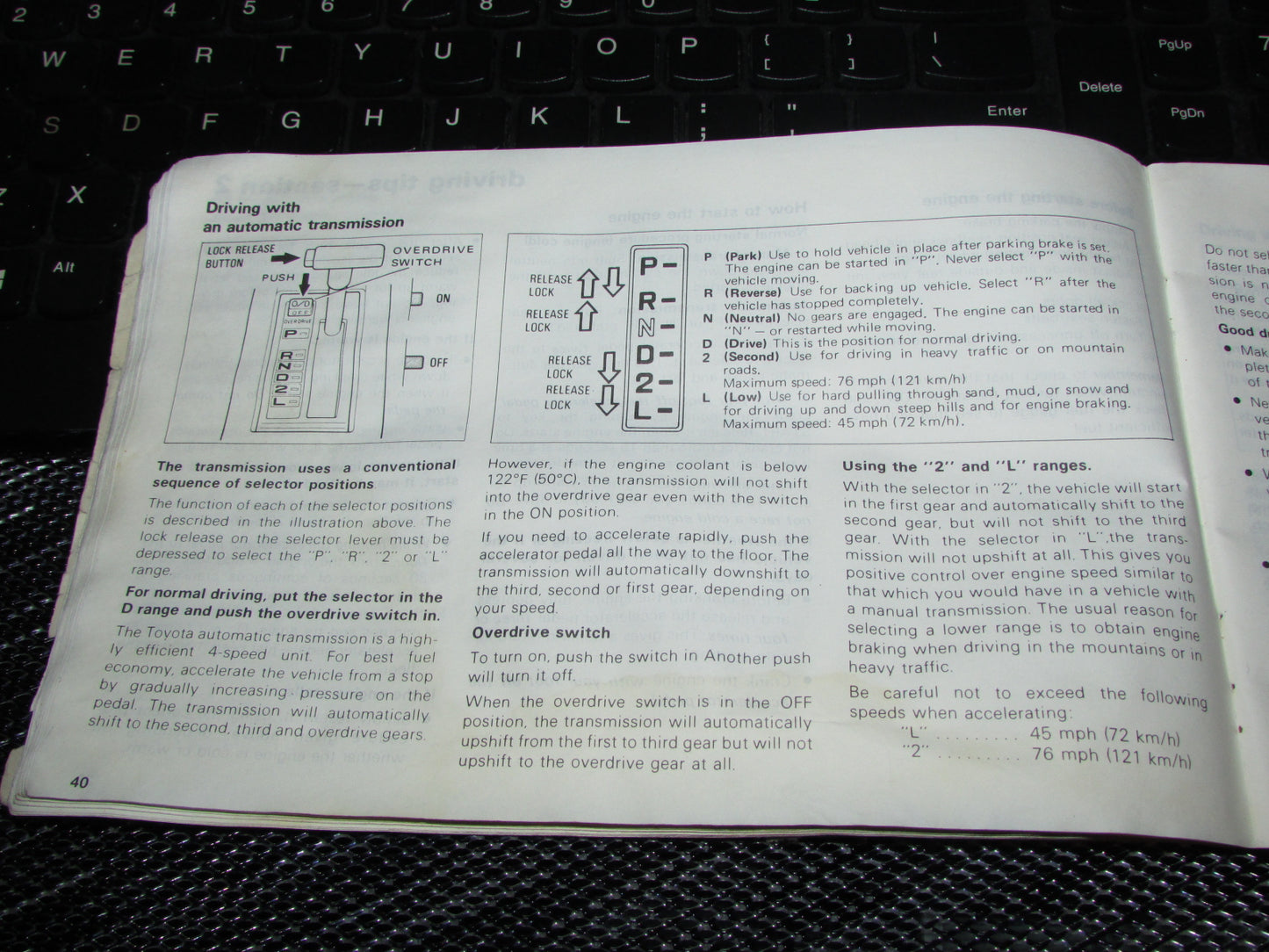 Toyota Celica (1982) Owners Manual