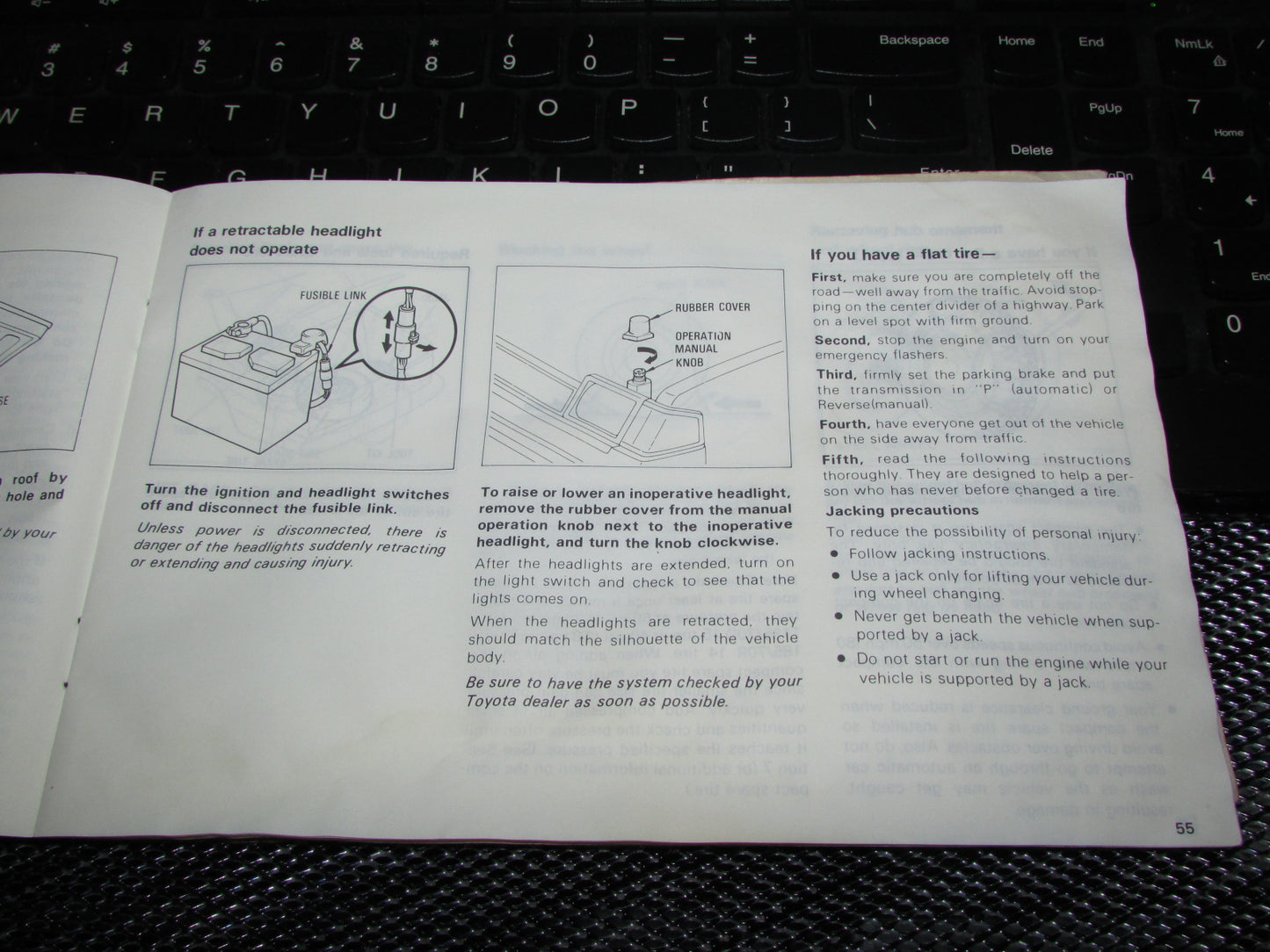Toyota Celica (1982) Owners Manual