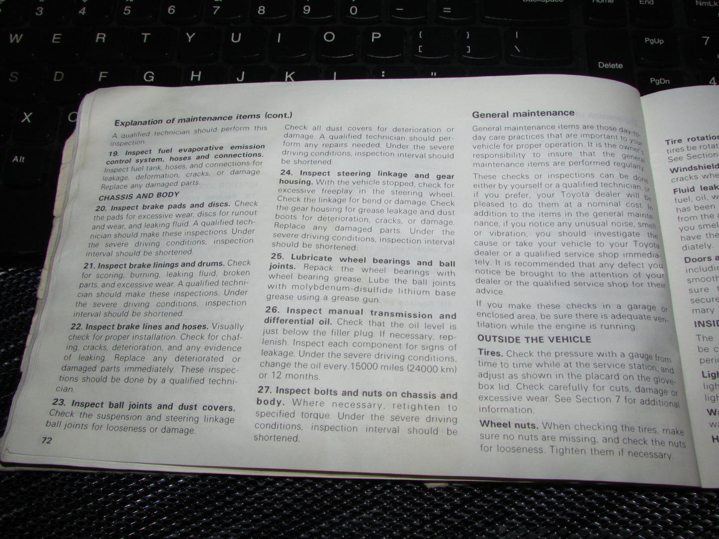 Toyota Celica (1982) Owners Manual