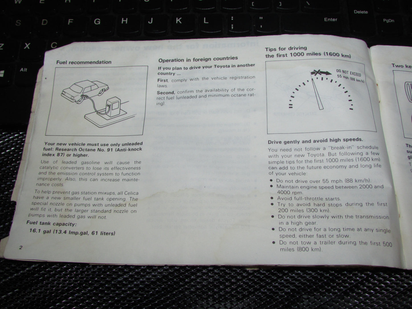 Toyota Celica (1982) Owners Manual
