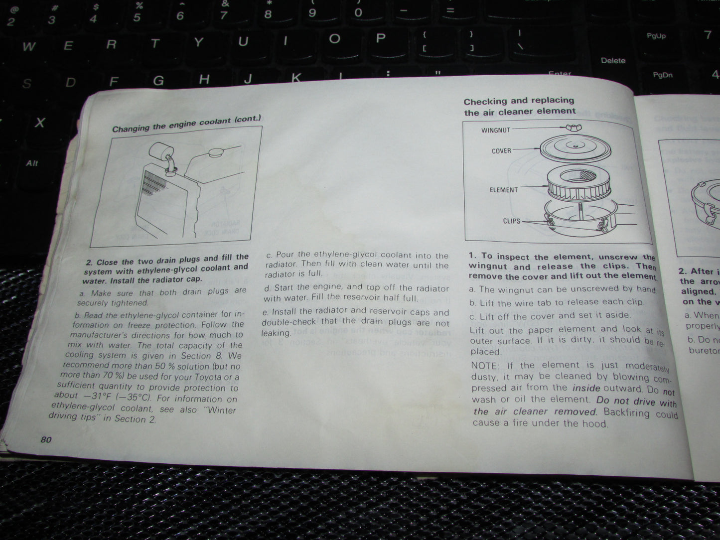 Toyota Celica (1982) Owners Manual
