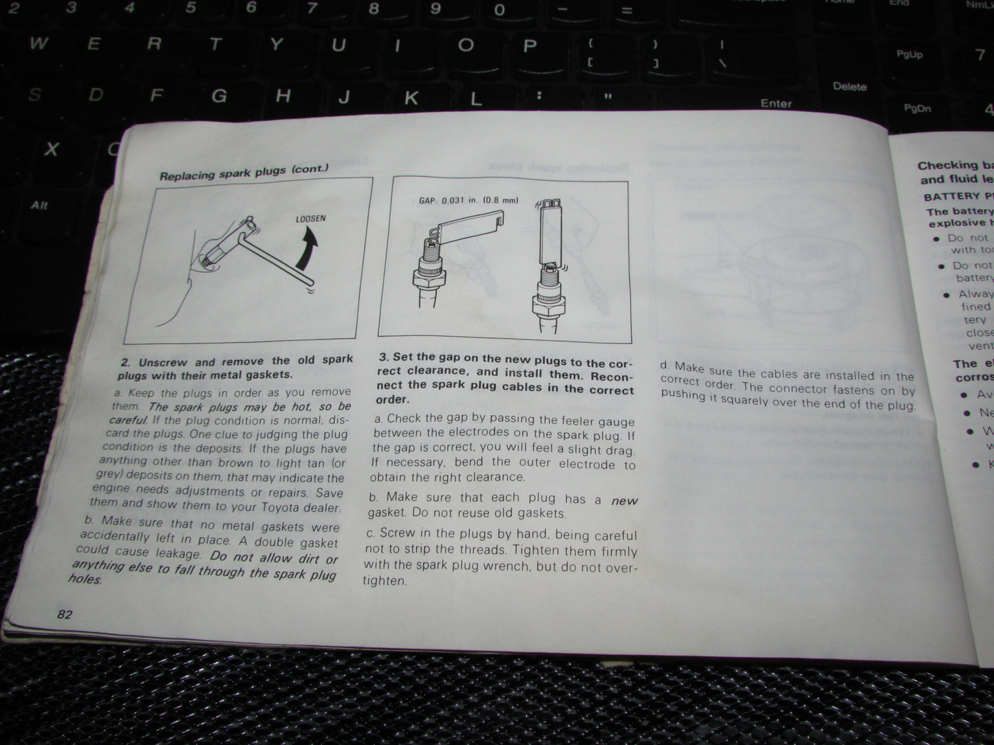 Toyota Celica (1982) Owners Manual