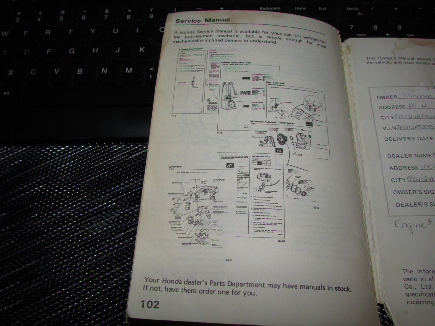 Honda Civic (1983) Owners Manual