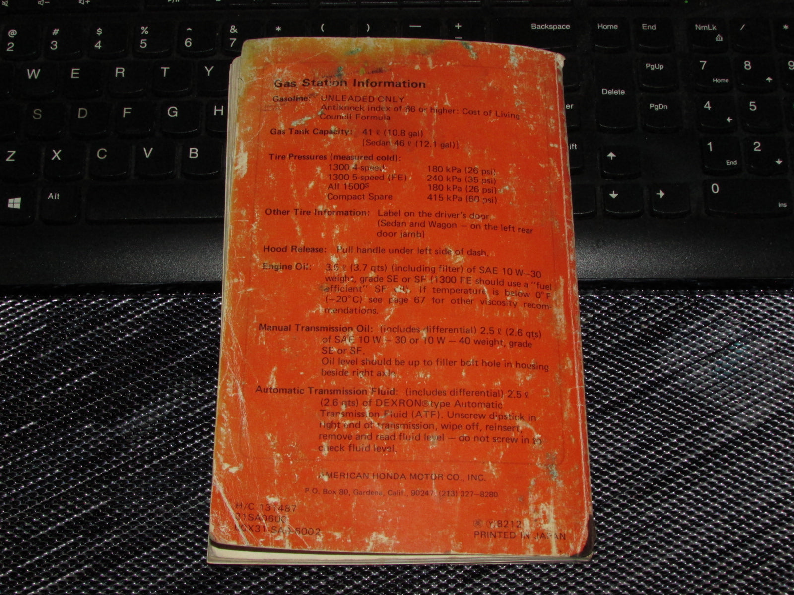 Honda Civic (1983) Owners Manual