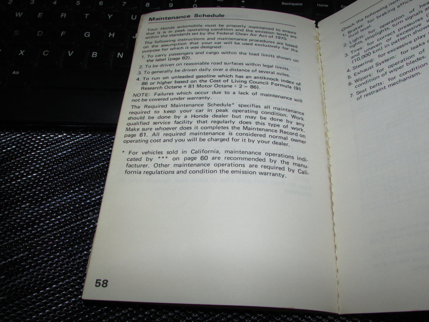 Honda Civic (1983) Owners Manual