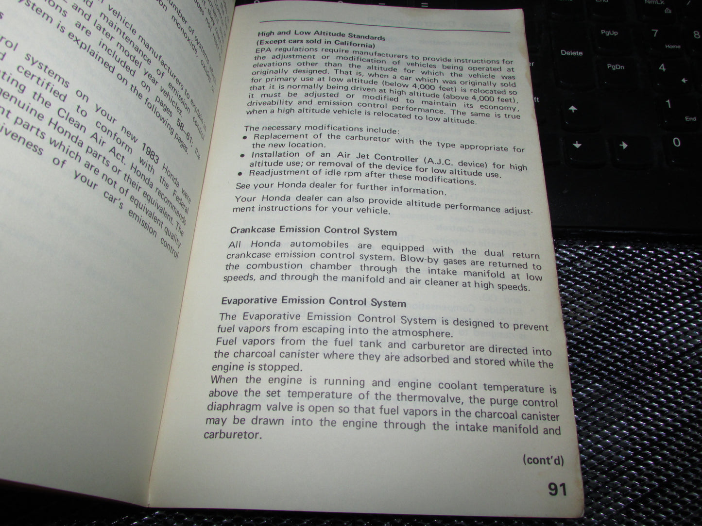 Honda Civic (1983) Owners Manual