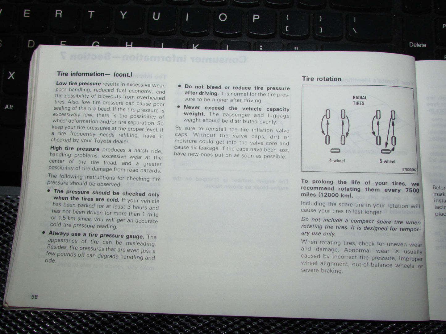 Toyota Tercel (1983) Owners Manual