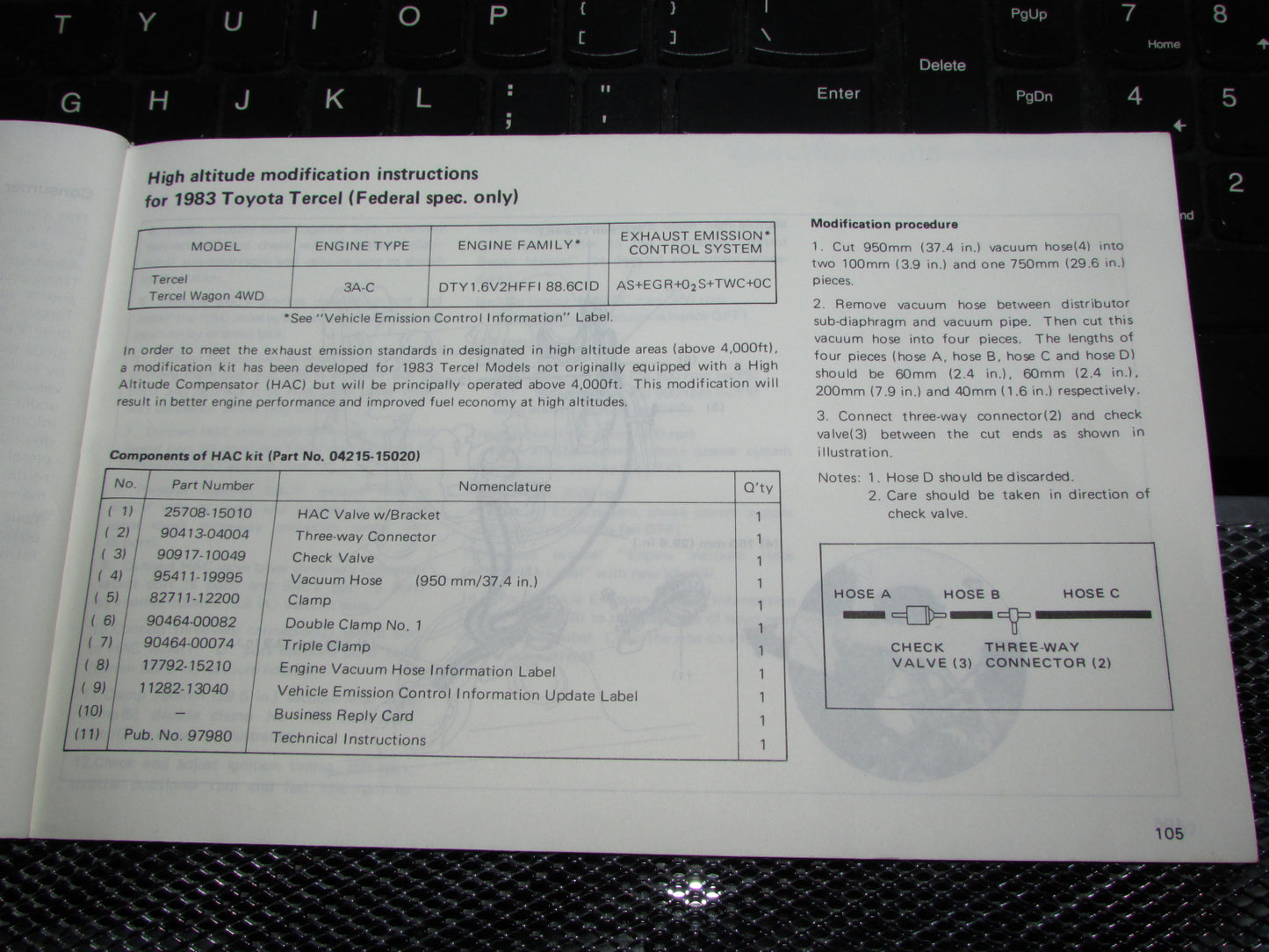 Toyota Tercel (1983) Owners Manual