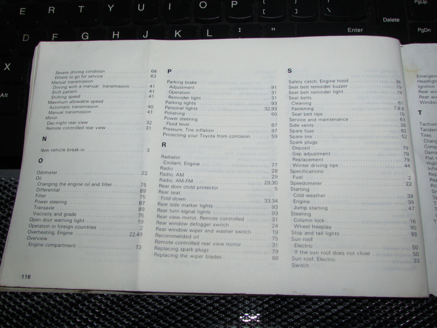 Toyota Tercel (1983) Owners Manual