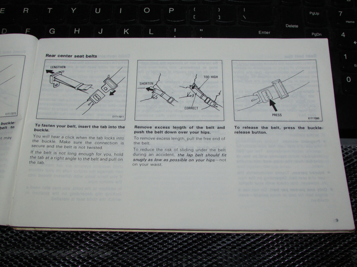 Toyota Tercel (1983) Owners Manual