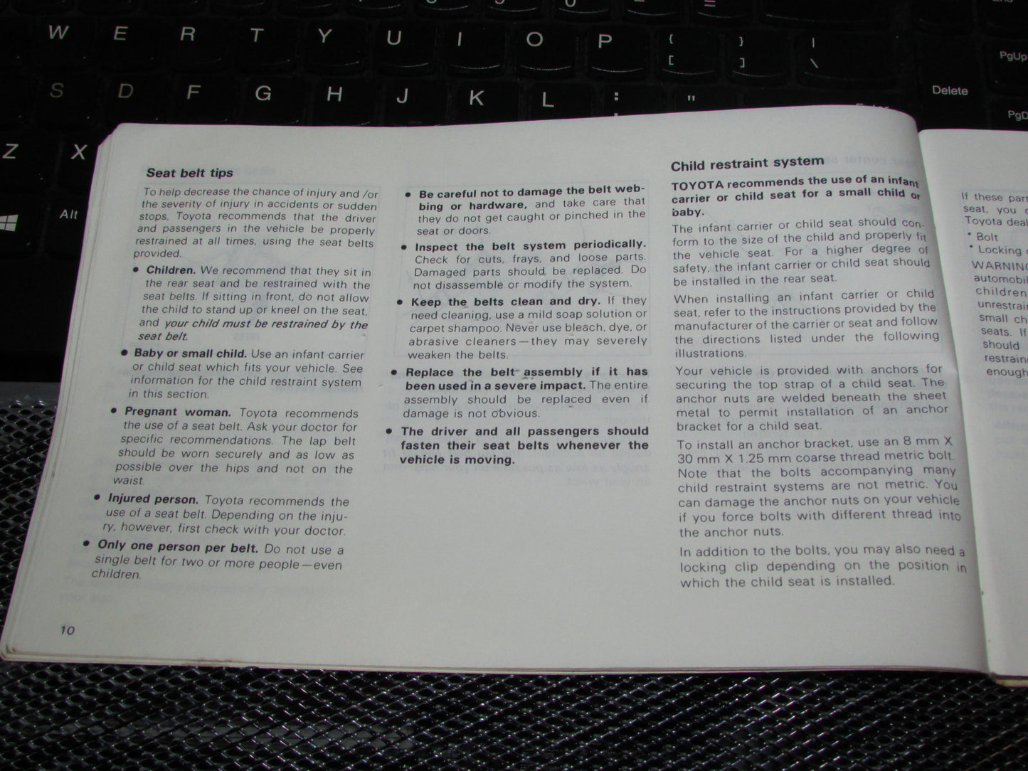 Toyota Tercel (1983) Owners Manual
