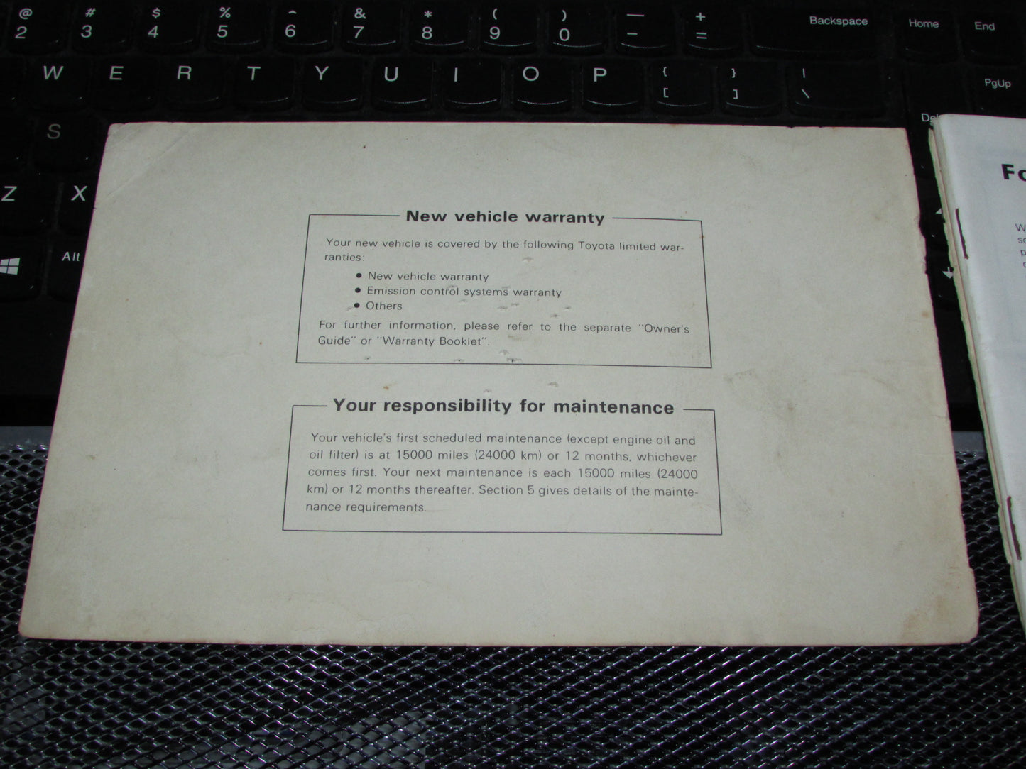 Toyota Tercel (1983) Owners Manual