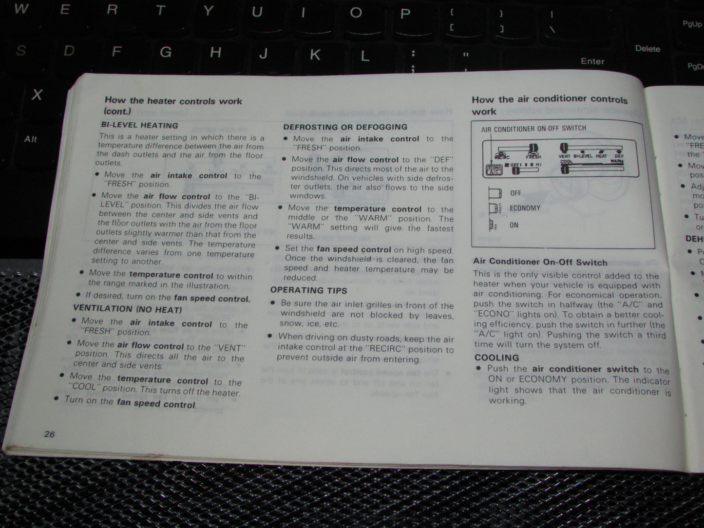 Toyota Tercel (1983) Owners Manual