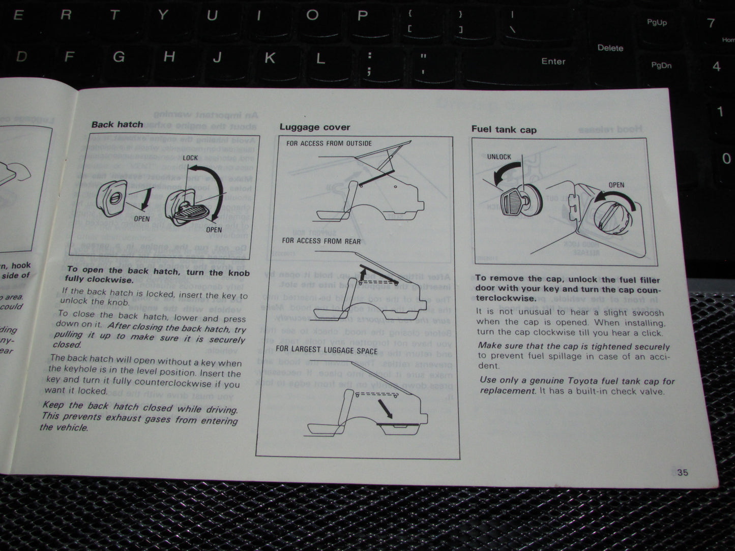 Toyota Tercel (1983) Owners Manual