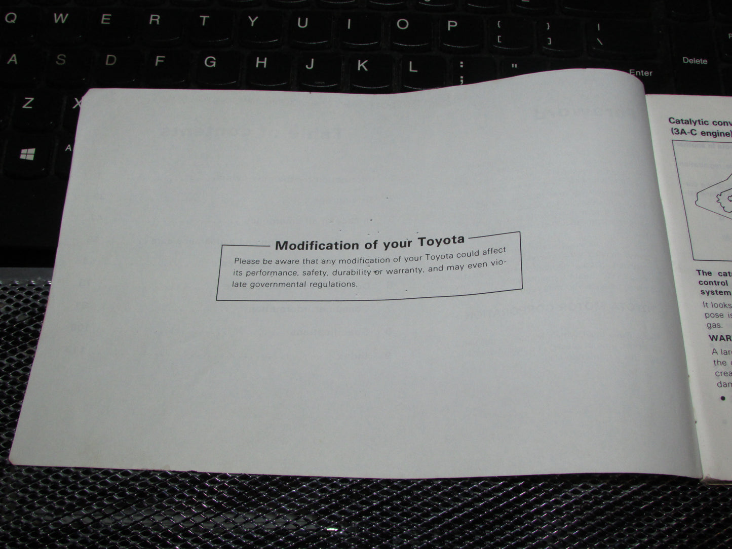 Toyota Tercel (1983) Owners Manual