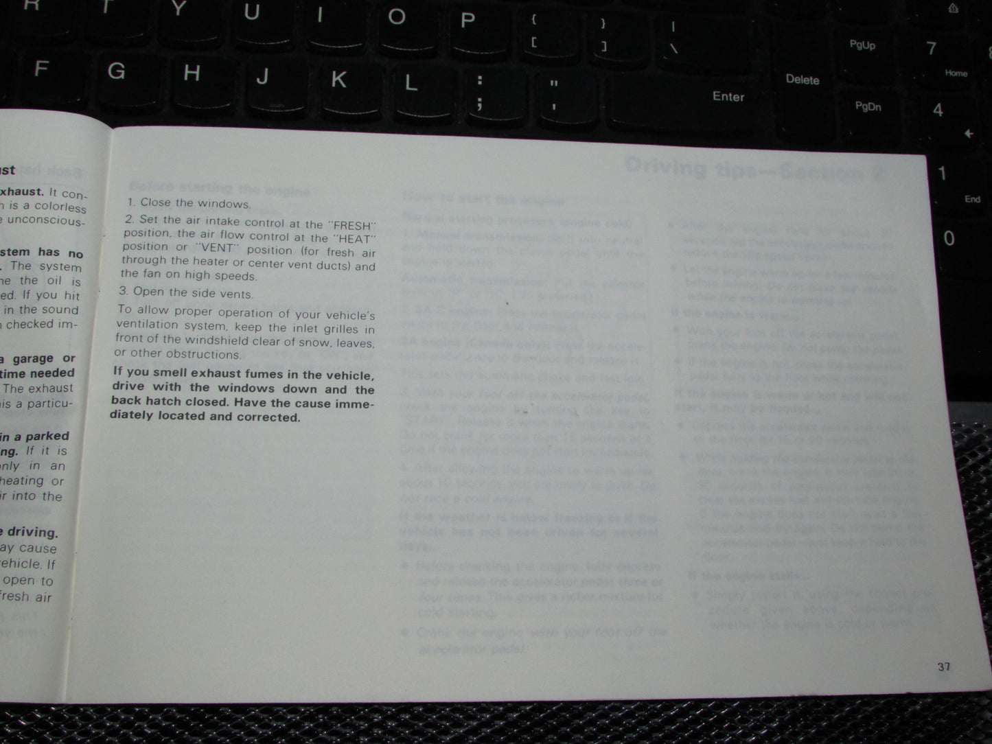 Toyota Tercel (1983) Owners Manual