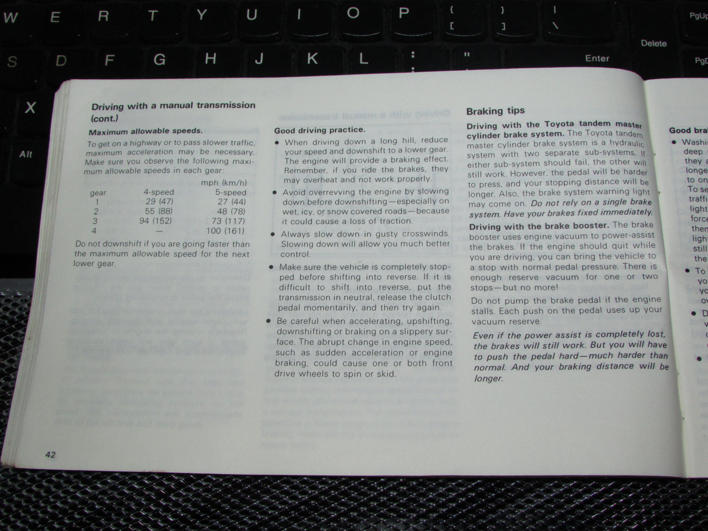 Toyota Tercel (1983) Owners Manual