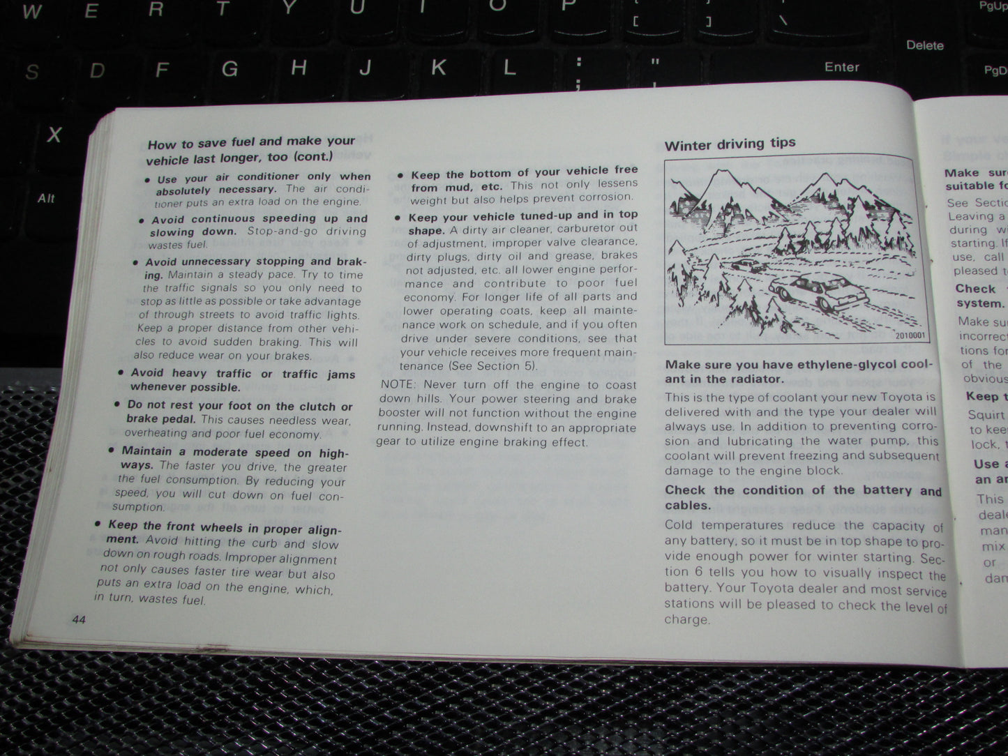 Toyota Tercel (1983) Owners Manual