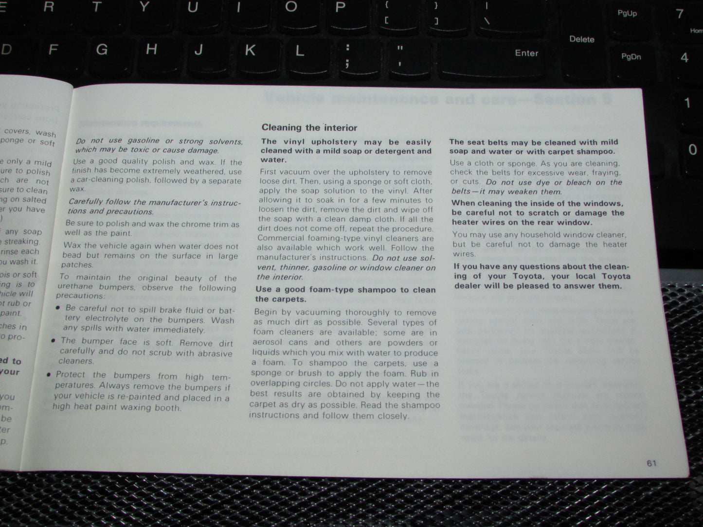 Toyota Tercel (1983) Owners Manual
