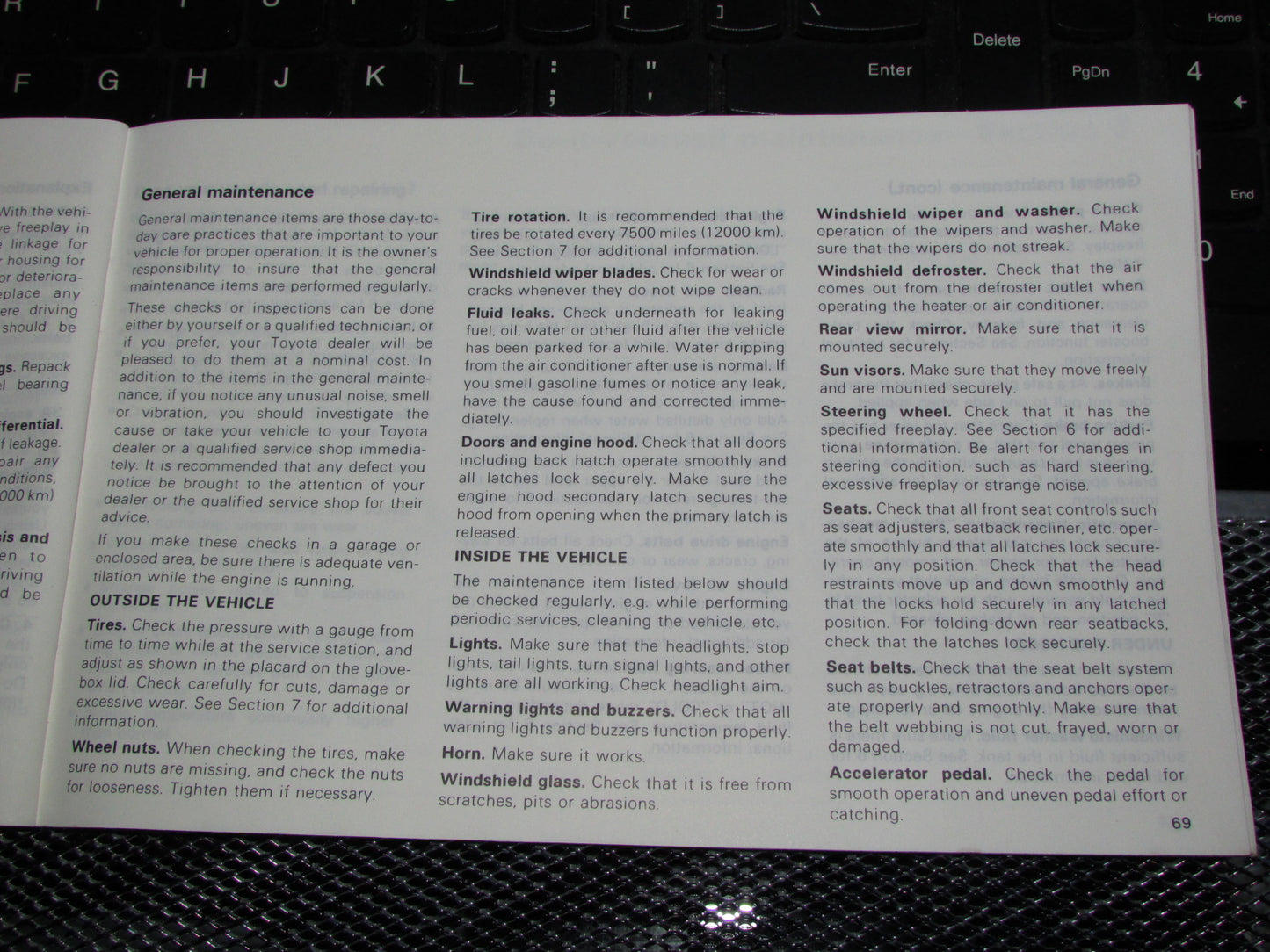 Toyota Tercel (1983) Owners Manual