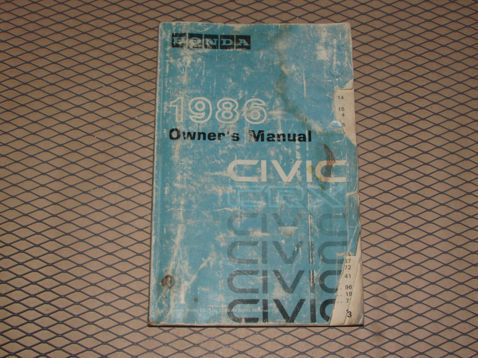 Honda Civic (1986) Owners Manual