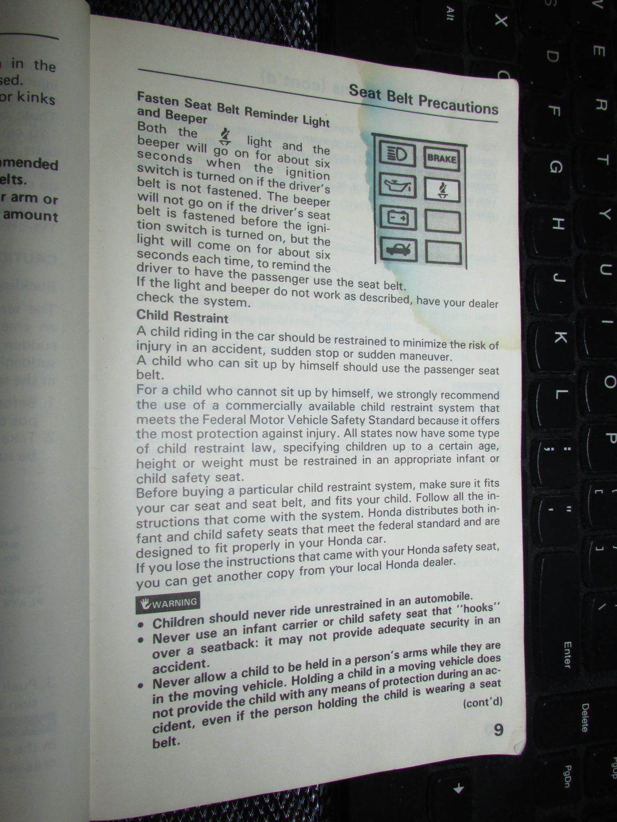 Honda Civic (1986) Owners Manual