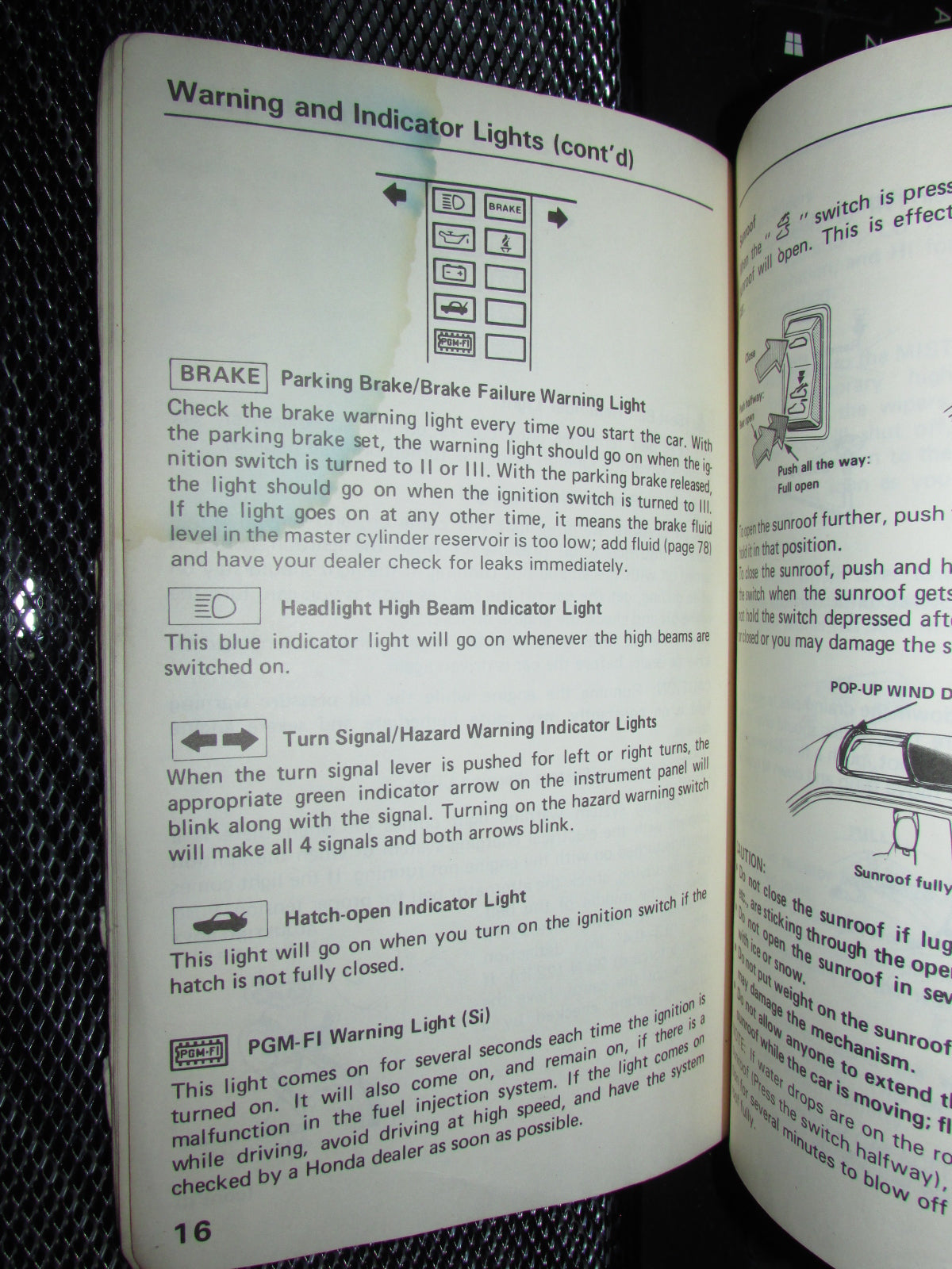 Honda Civic (1986) Owners Manual