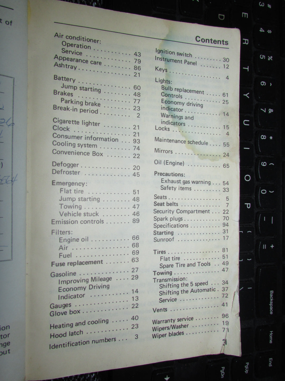 Honda Civic (1986) Owners Manual
