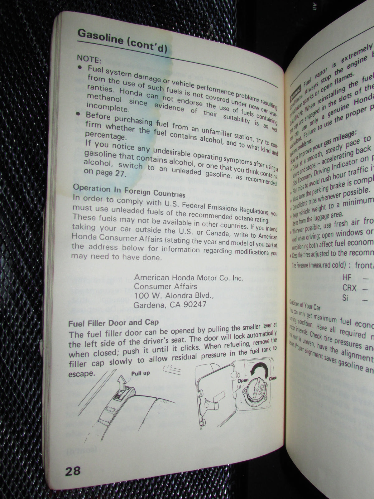 Honda Civic (1986) Owners Manual