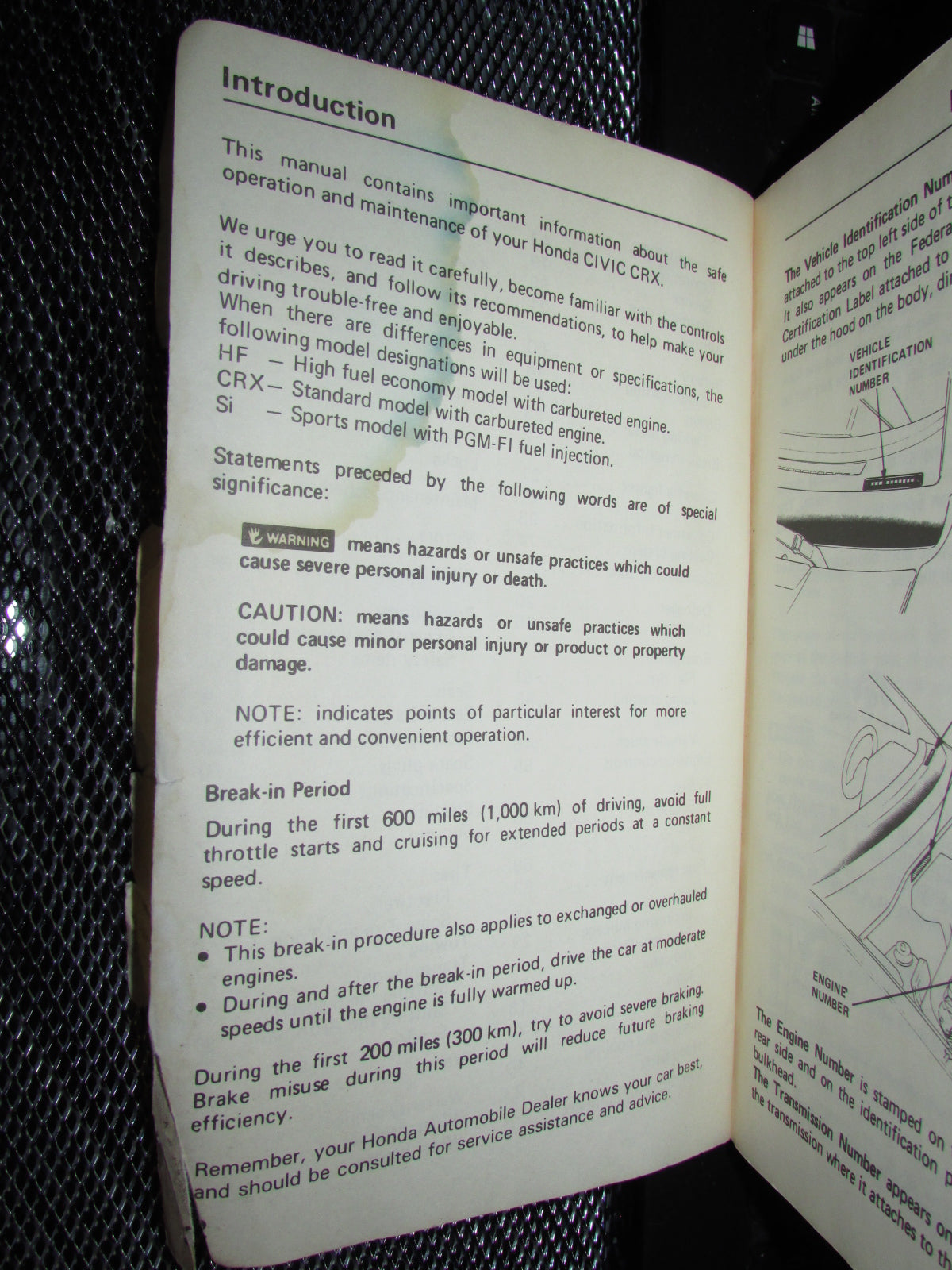 Honda Civic (1986) Owners Manual