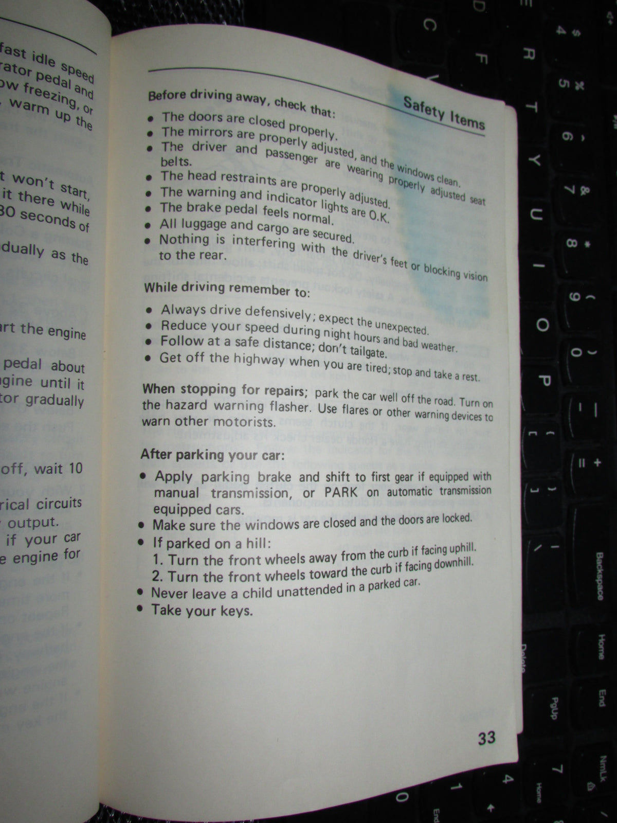Honda Civic (1986) Owners Manual