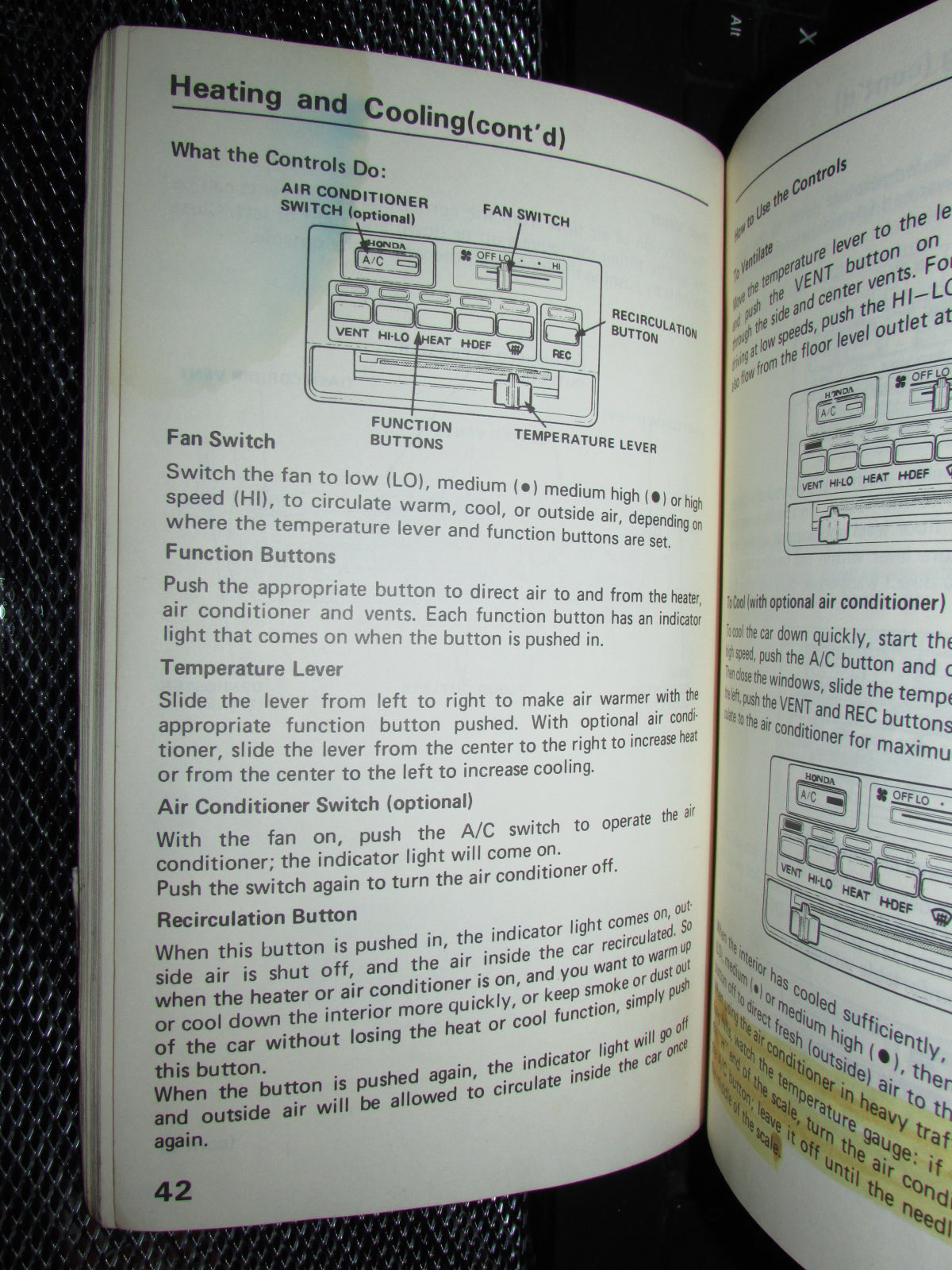 Honda Civic (1986) Owners Manual