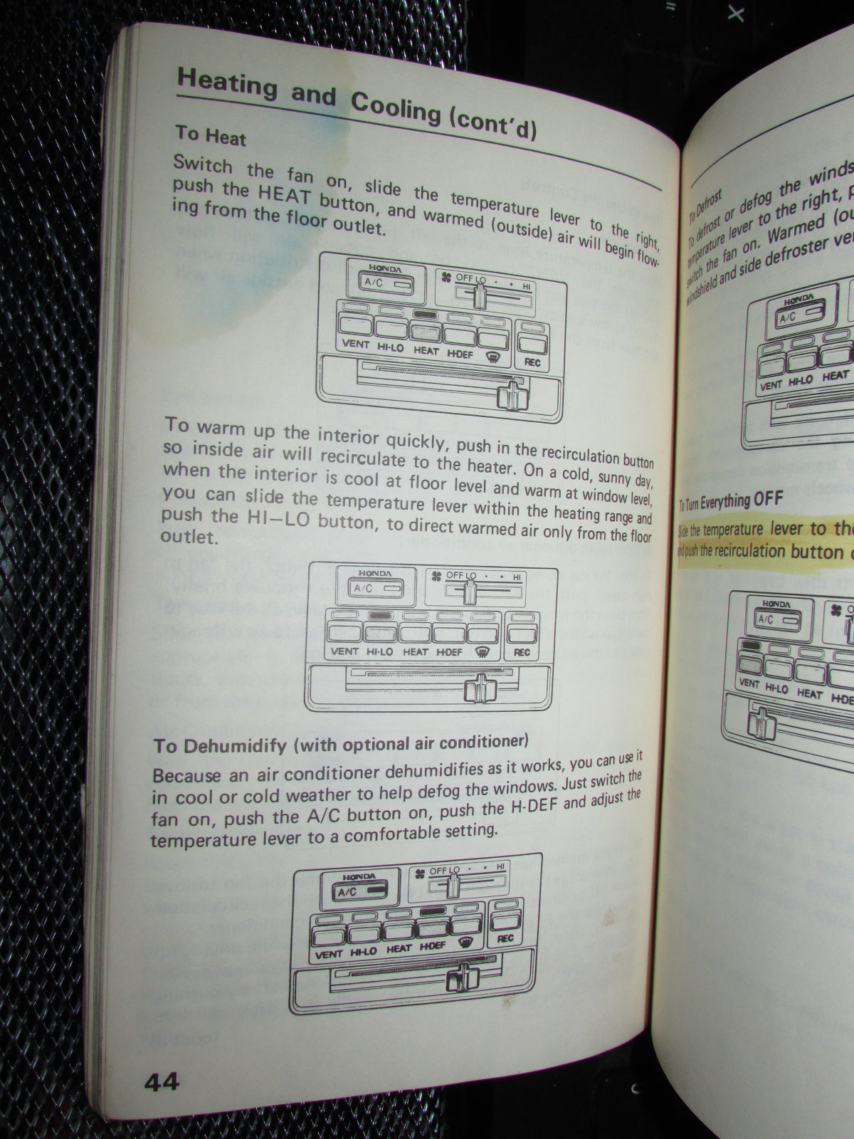 Honda Civic (1986) Owners Manual