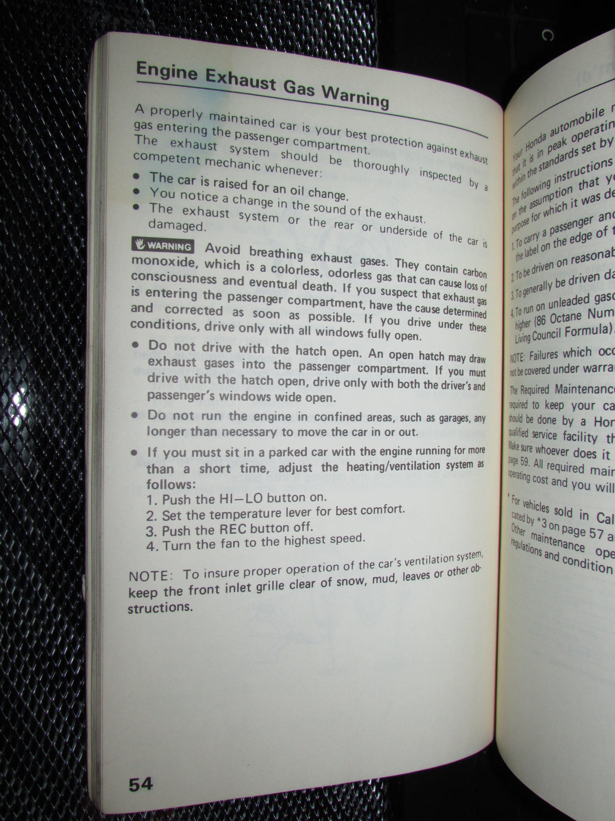Honda Civic (1986) Owners Manual