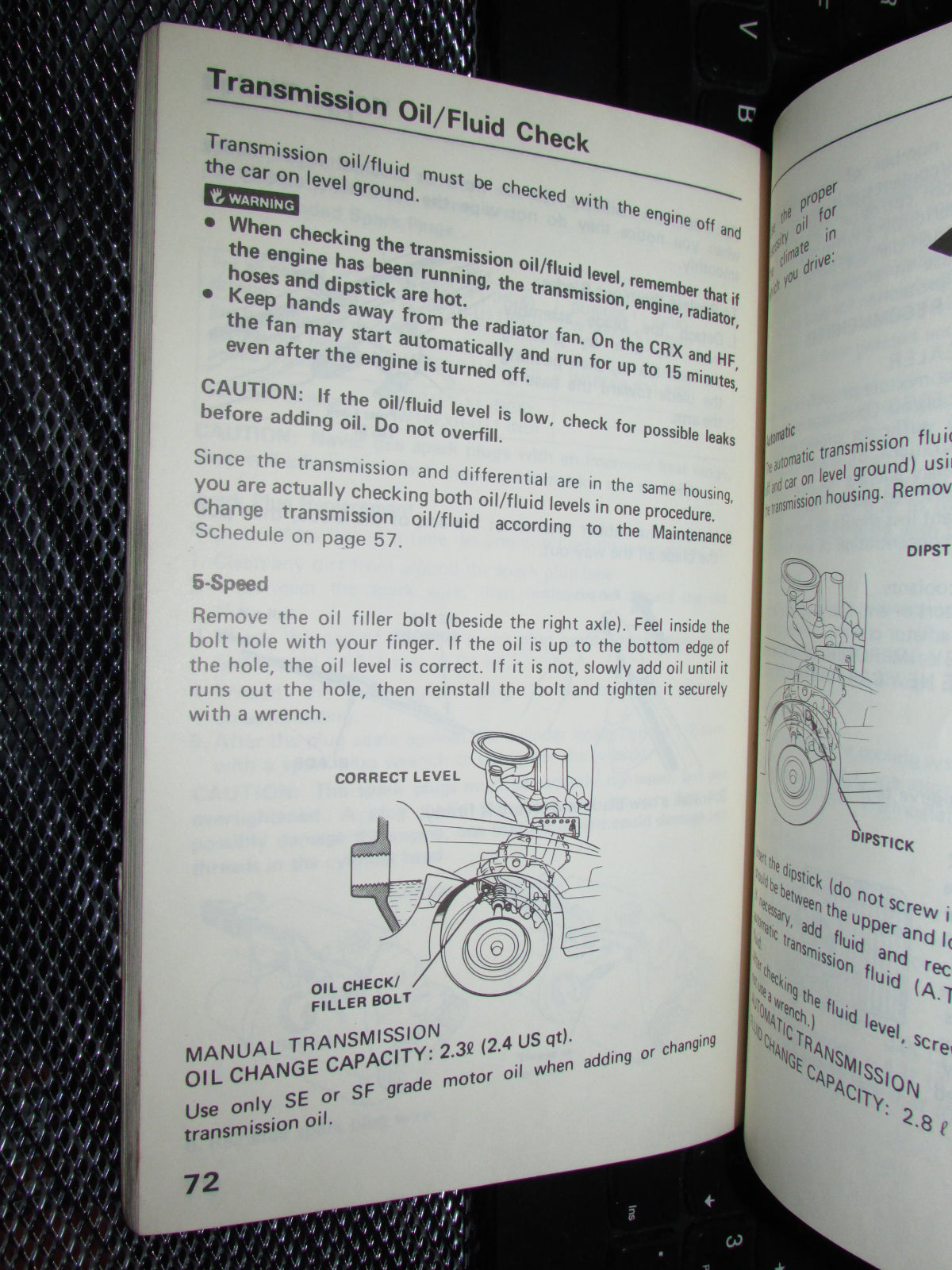 Honda Civic (1986) Owners Manual