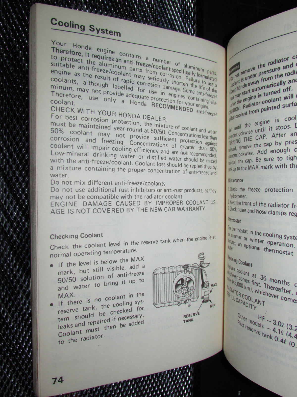 Honda Civic (1986) Owners Manual