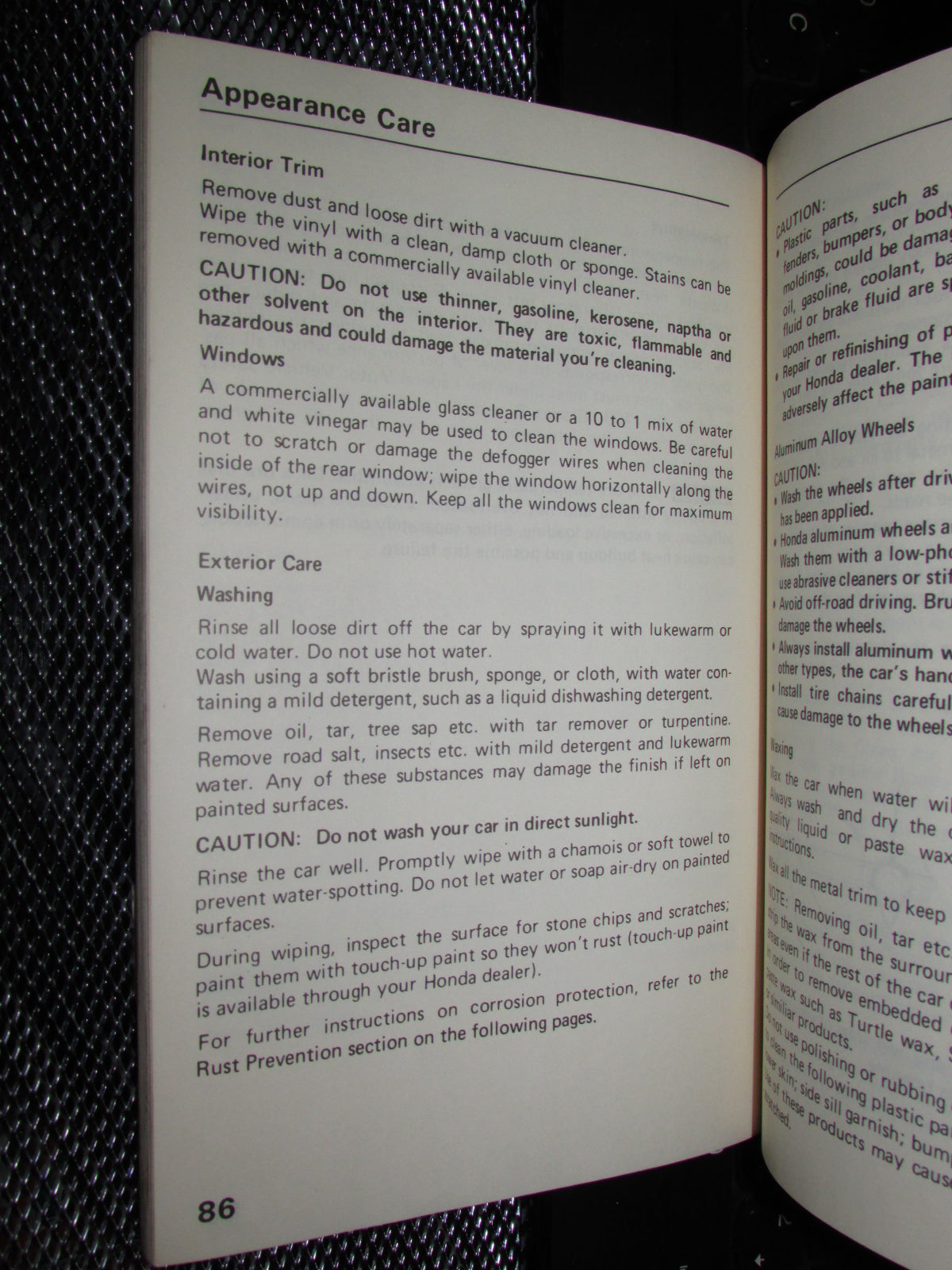 Honda Civic (1986) Owners Manual