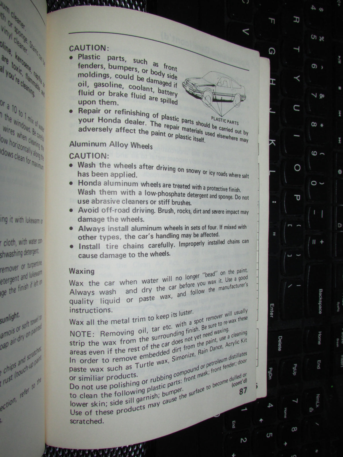 Honda Civic (1986) Owners Manual
