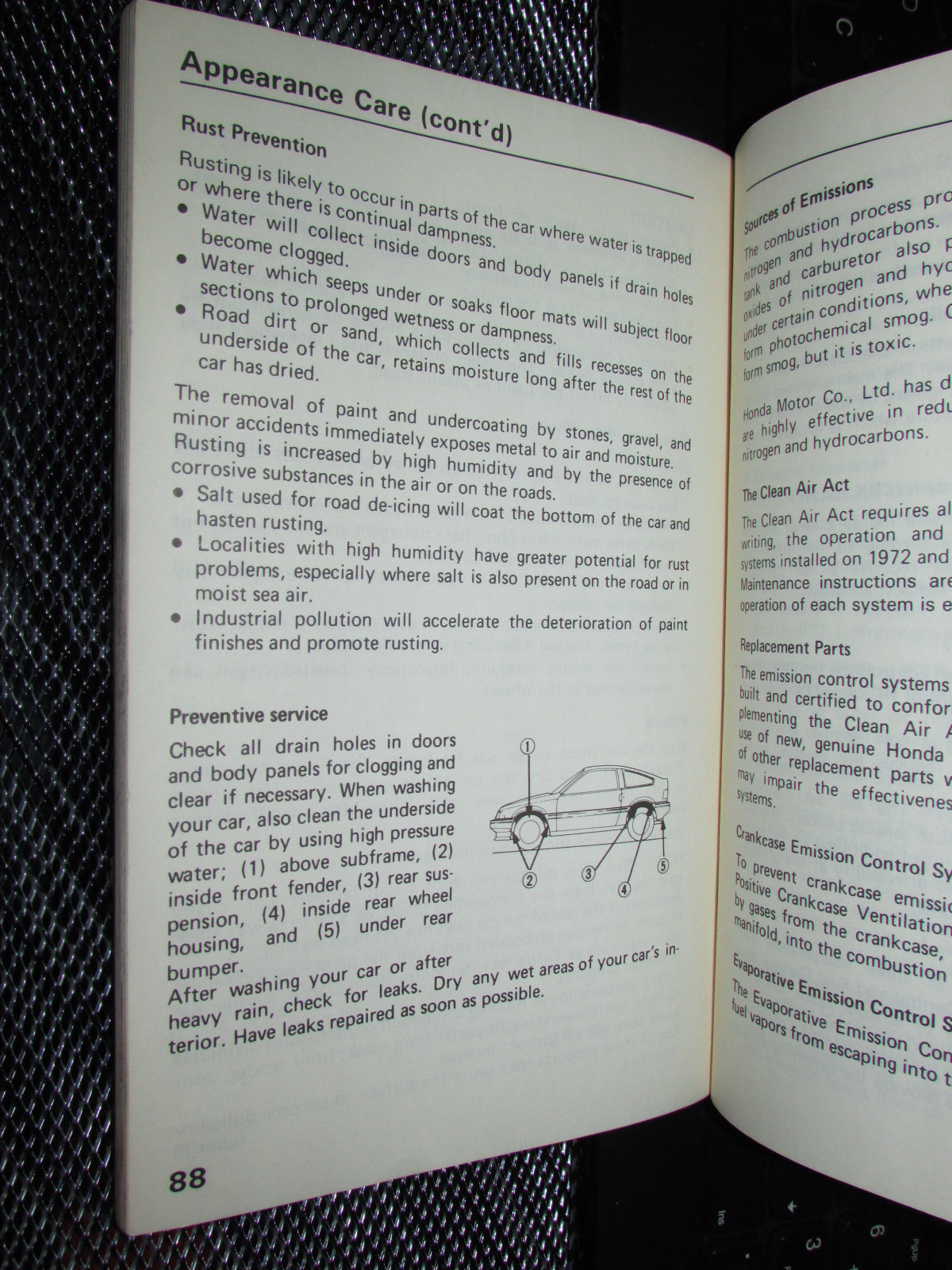 Honda Civic (1986) Owners Manual