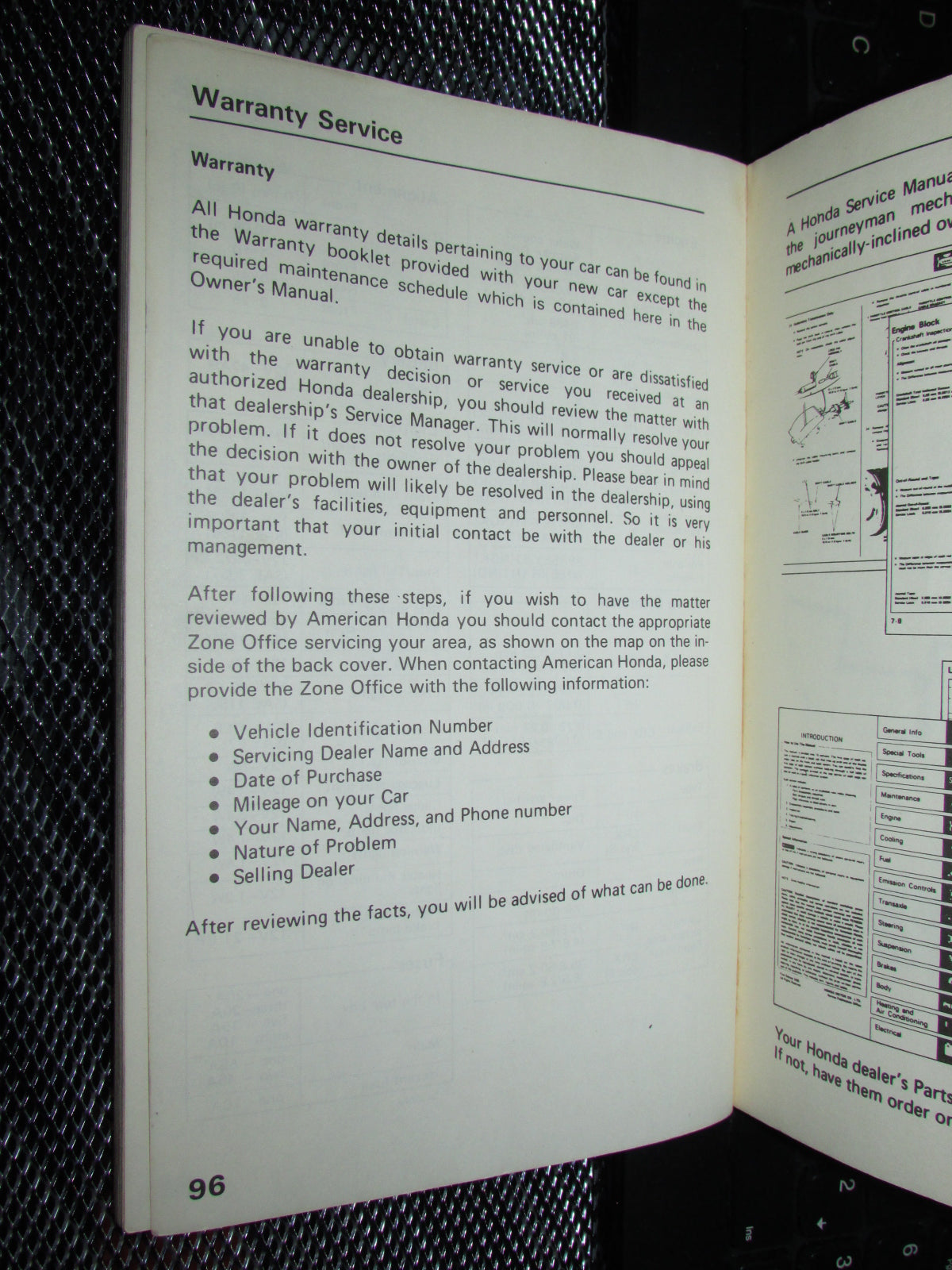 Honda Civic (1986) Owners Manual