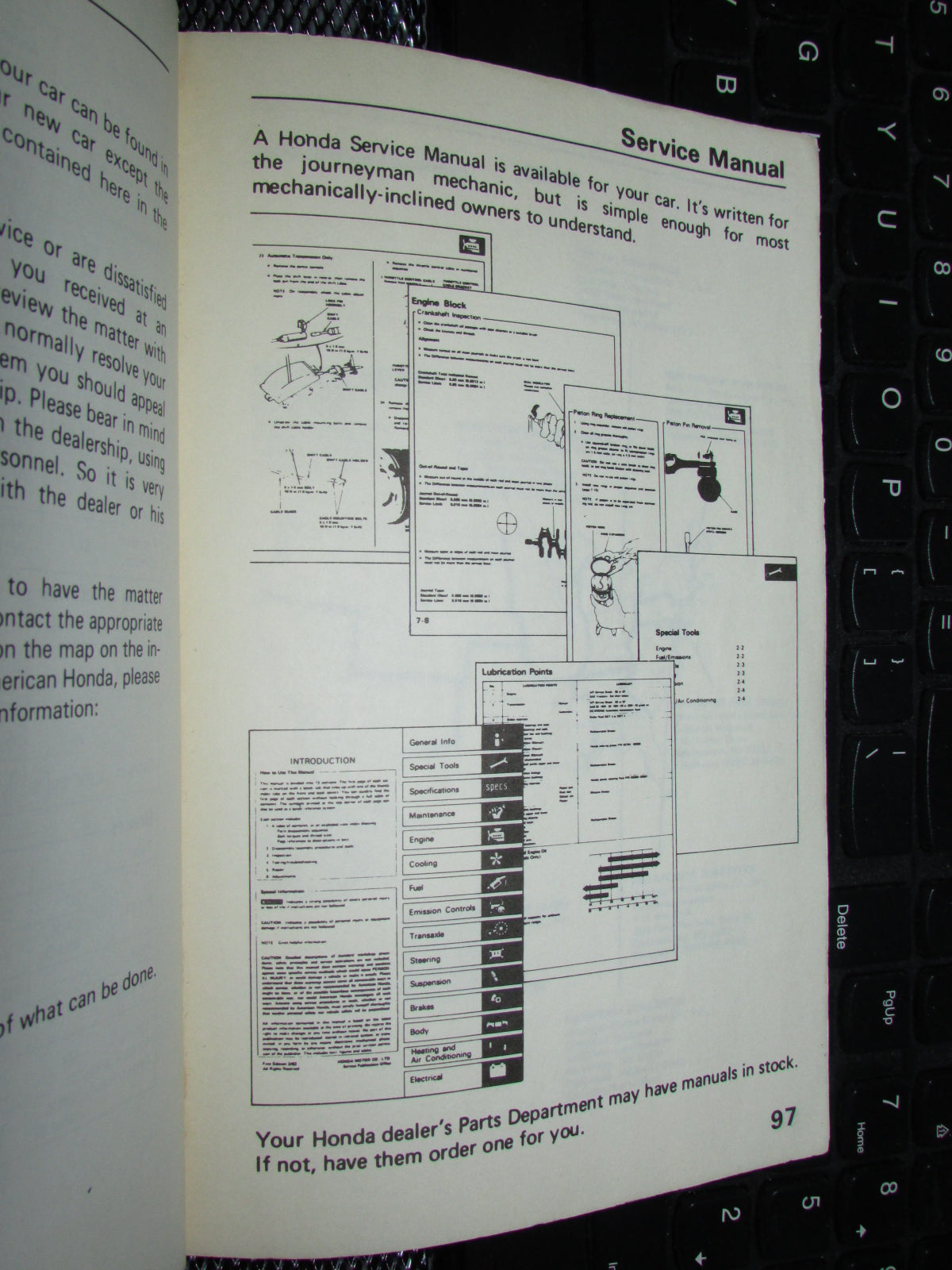 Honda Civic (1986) Owners Manual