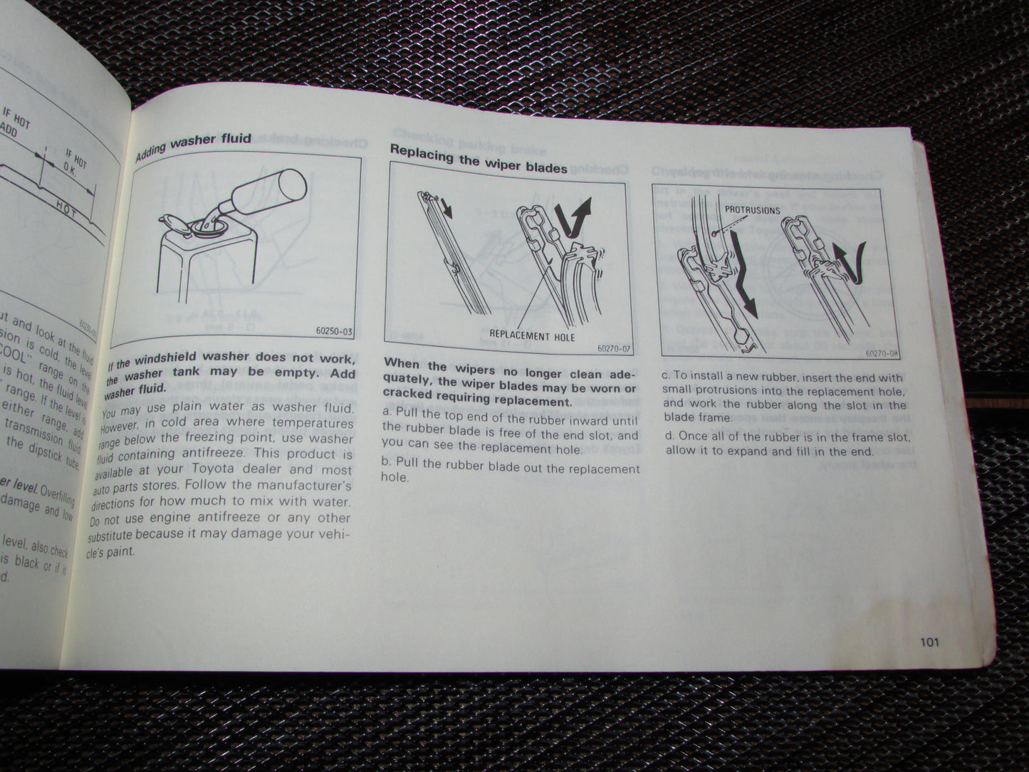 Toyota MR2 (1986) Owners Manual